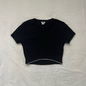 Cropped tee with rhinestones from Garage Clothing
